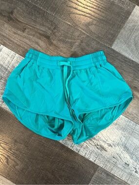 lululemon athletica Women’s Teal Running Shorts with Drawcord